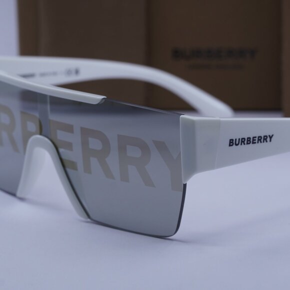 Burberry BE4291 3007/H Shield Sunglasses - White/Grey Tampo Burberry Silver main image 12